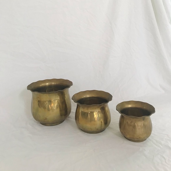 Bohemian Brass Scalloped Stacking Bowls - Picture 2 of 5